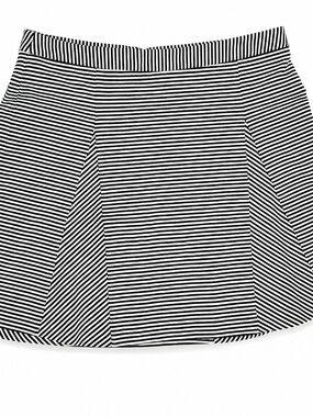 Michael Kors Striped Black and White A-Line Women's Skirt Size 10 Medium